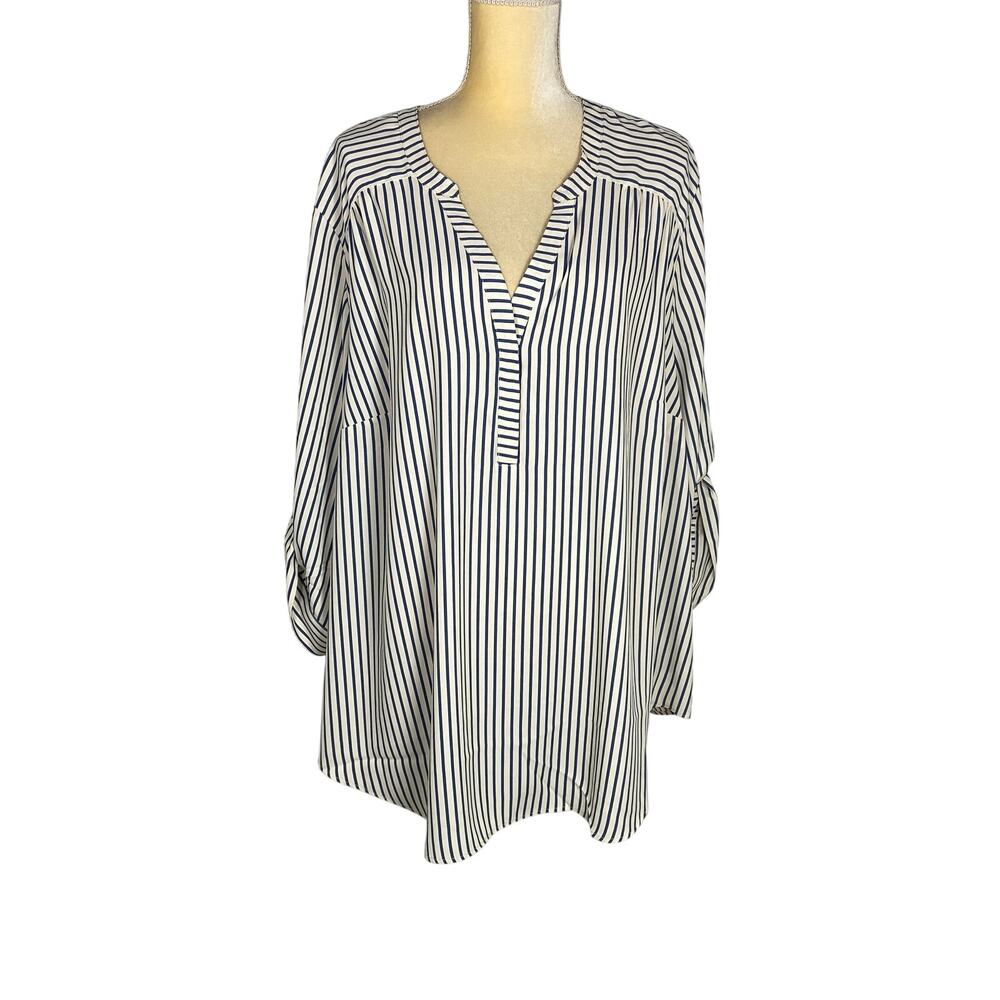 Torrid Harper Pullover 3/4 Sleeve Stripe Blouse Size 4X New With Tag
